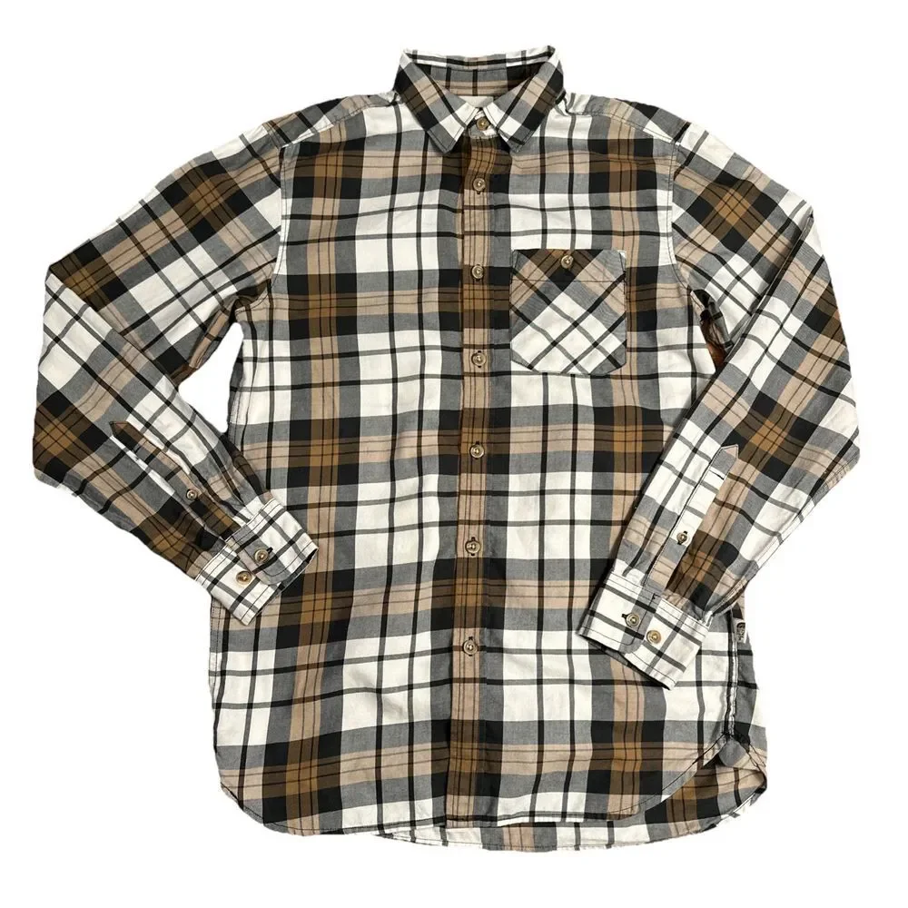 The North Face‎ Small Men's Brown, Black & White Button Down Collared Pocket